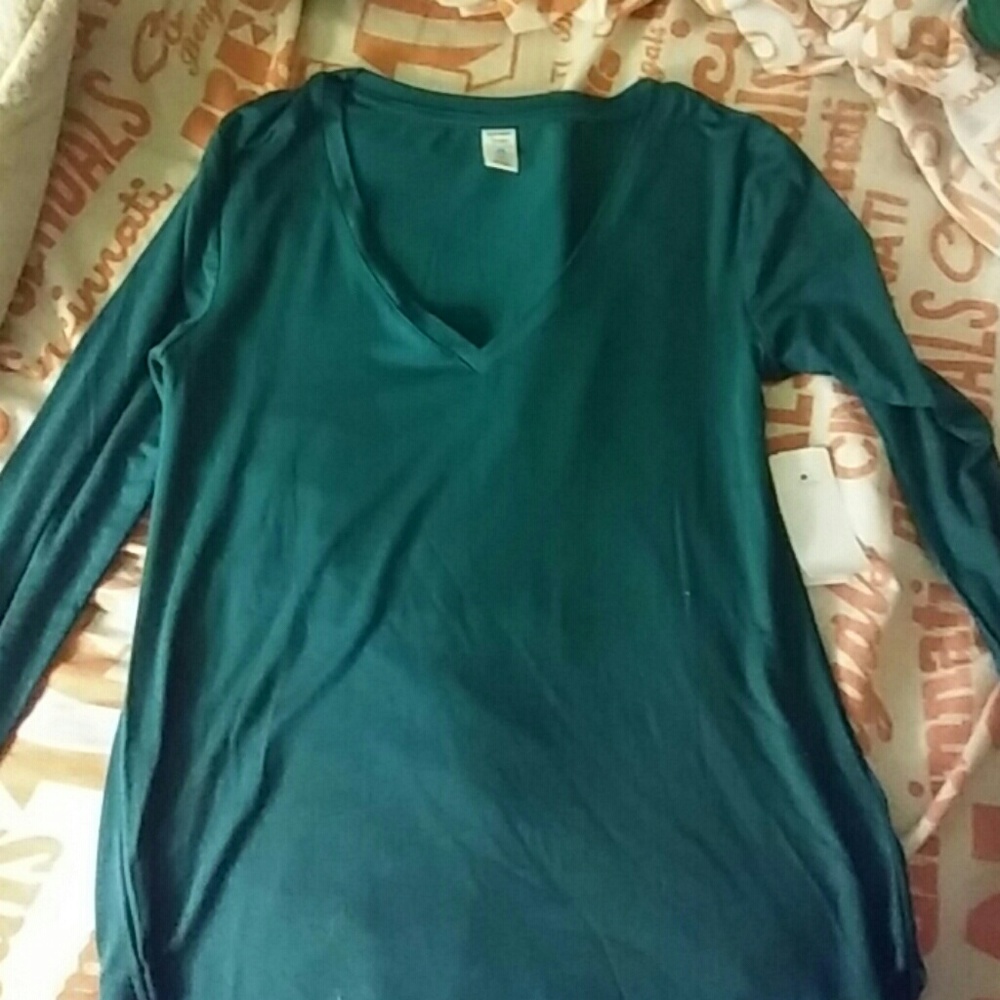 Teal long sleeve tee